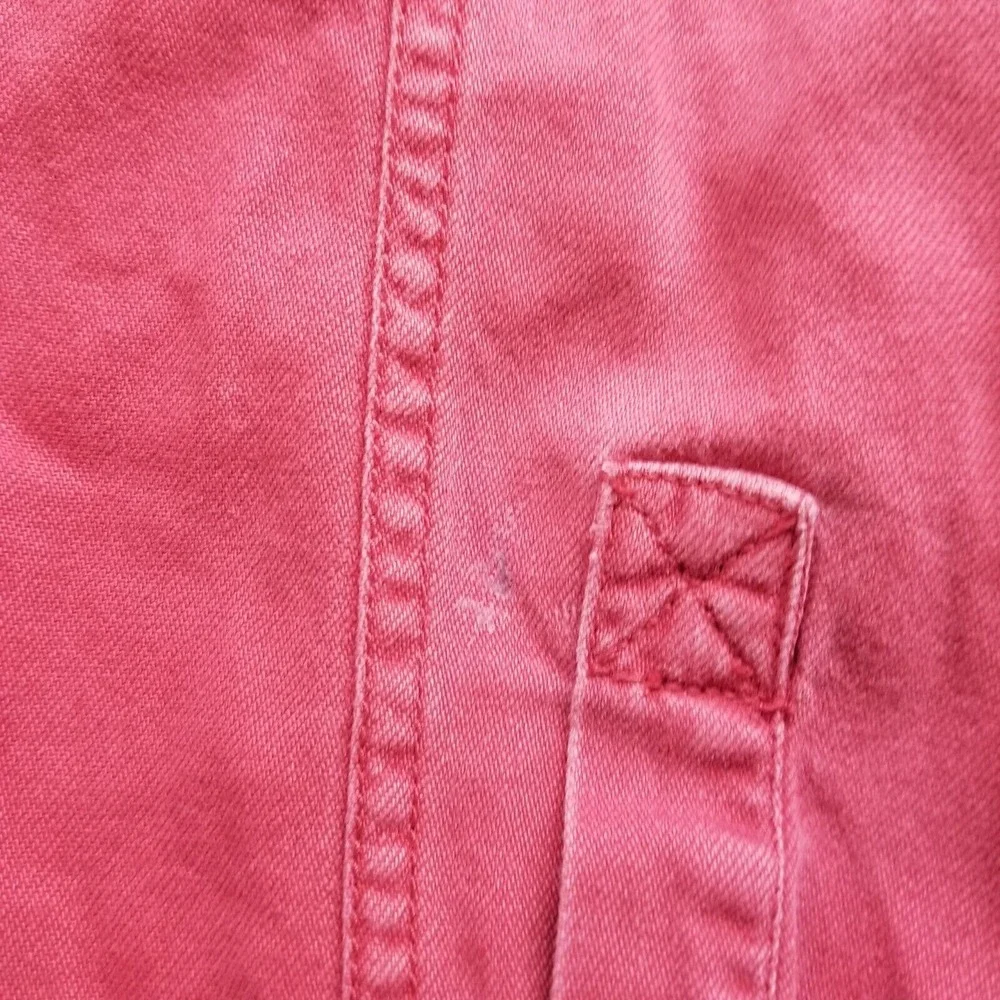 Levis Shirt Mens Medium Red Casual Button Up Long Sleeve Pockets Cotton‎